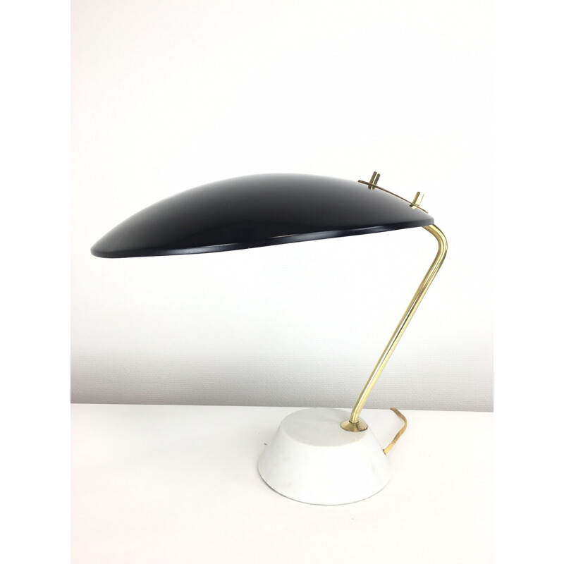 Stilnovo table lamp in marble and brushed brass, Bruno GATTA - 1960s