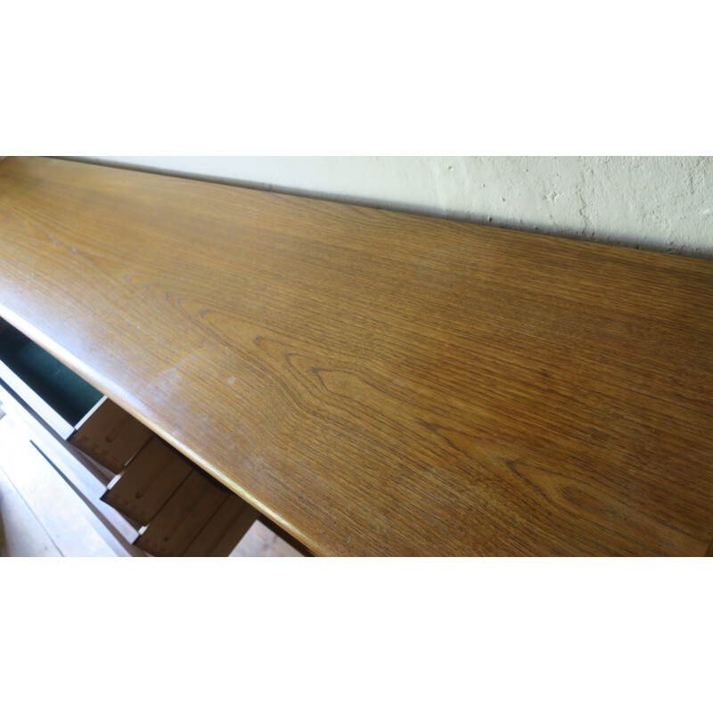 Vintage teak sideboard with sliding doors by H W Klein, Denmark 1960s