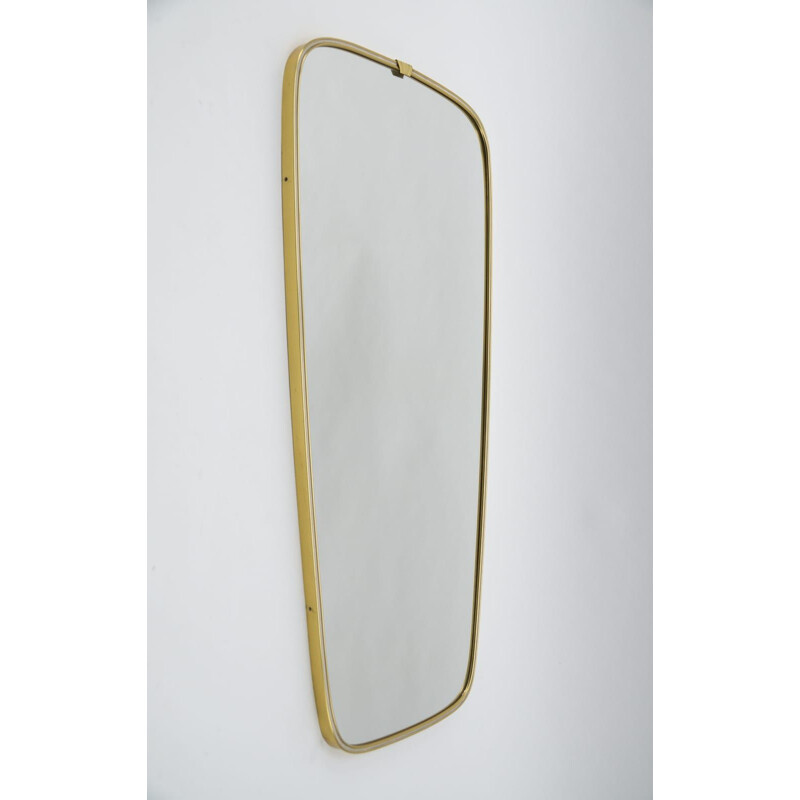 Vintage Italian brass wall mirror, 1950s