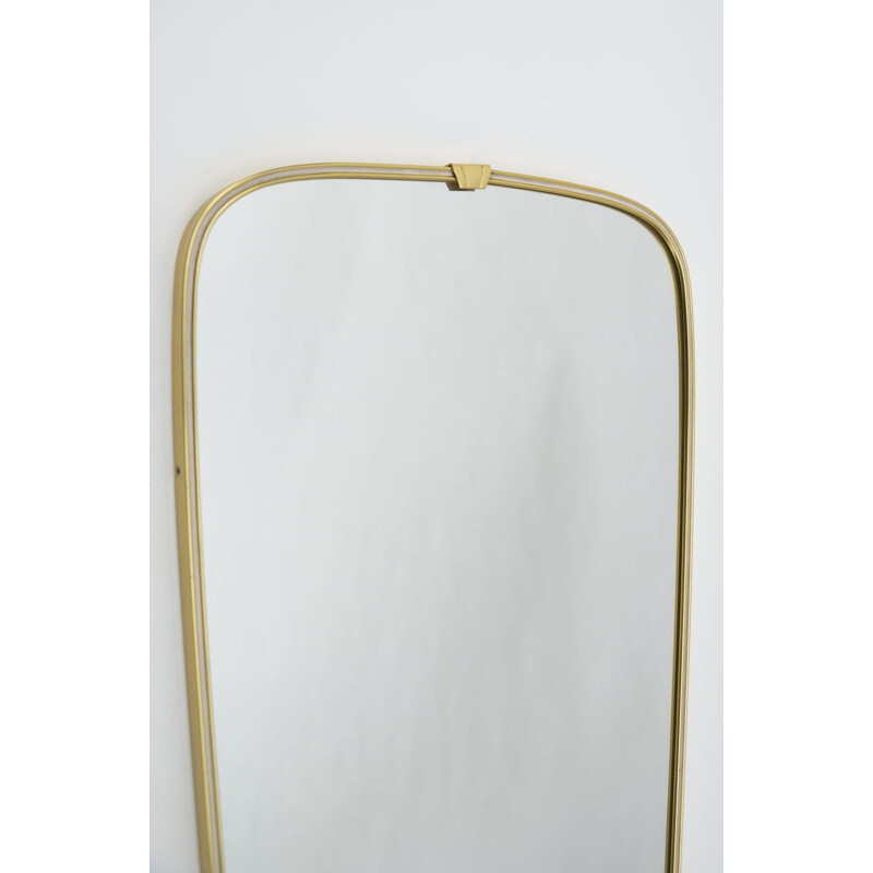 Vintage Italian brass wall mirror, 1950s