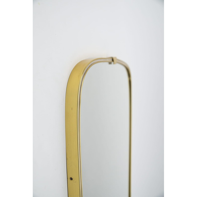 Vintage Italian brass wall mirror, 1950s