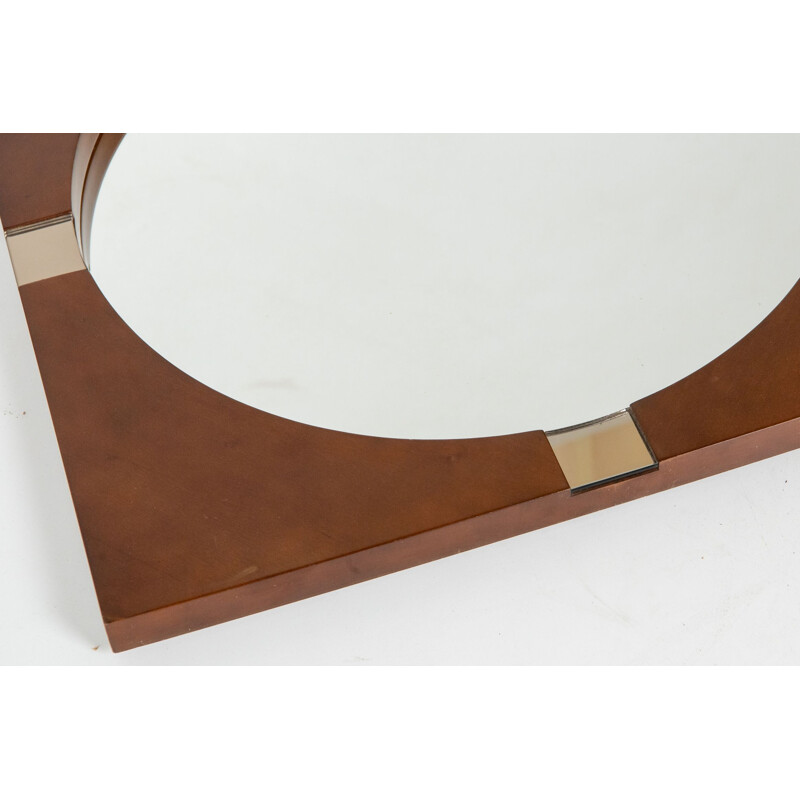 Vintage teak wall mirror, 1970s