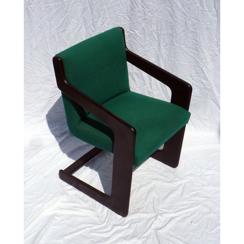 Cadeira de braços Casala verde em faia maciça