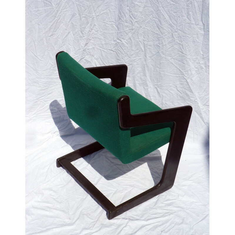 Vintage green Casala armchair in solid beechwood