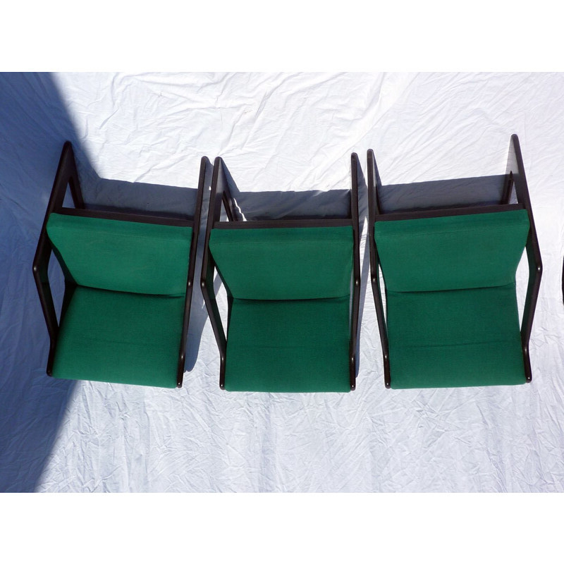 Vintage green Casala armchair in solid beechwood