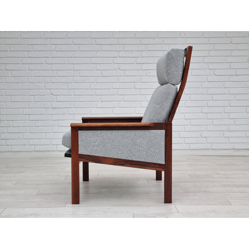 Fauteuil danois vintage modèle Capella en palissandre par Illum Wikkelsø pour Eilersen Møbler, 1970