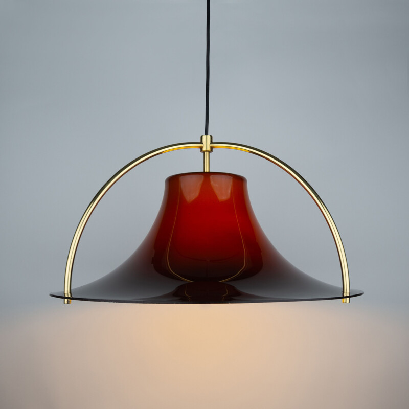 Danish vintage pendant lamp Single by Jo Hammerborg for Fog og Morup, 1977