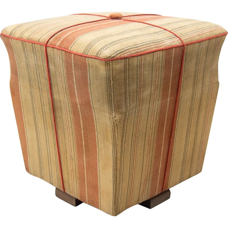 Vintage Art deco pouf by Jindřich Halabala for Up Zavody, 1940s