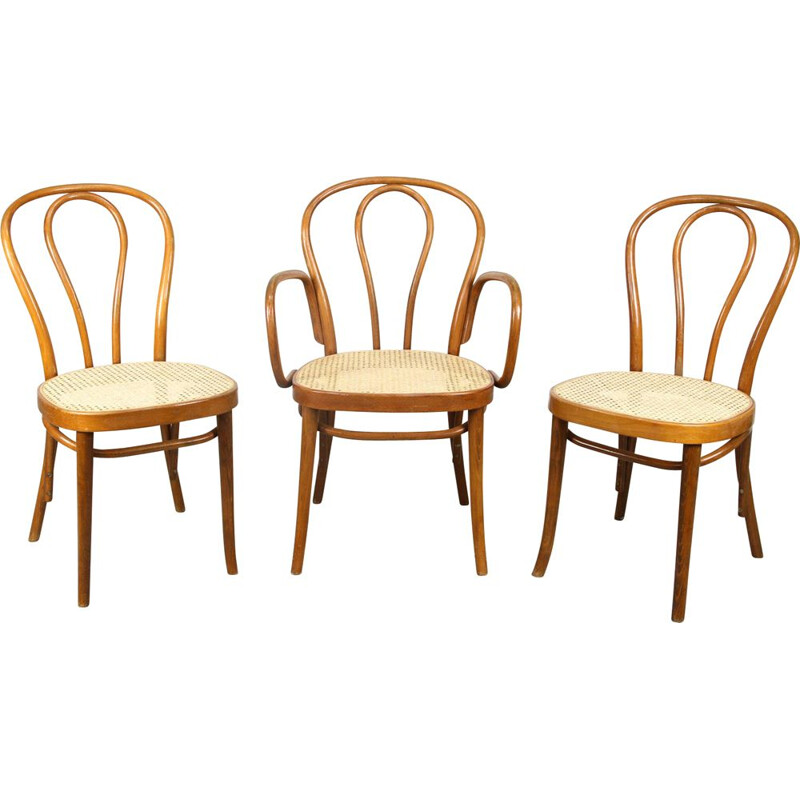 Set of 3 vintage chairs No.218 by Michael Thonet