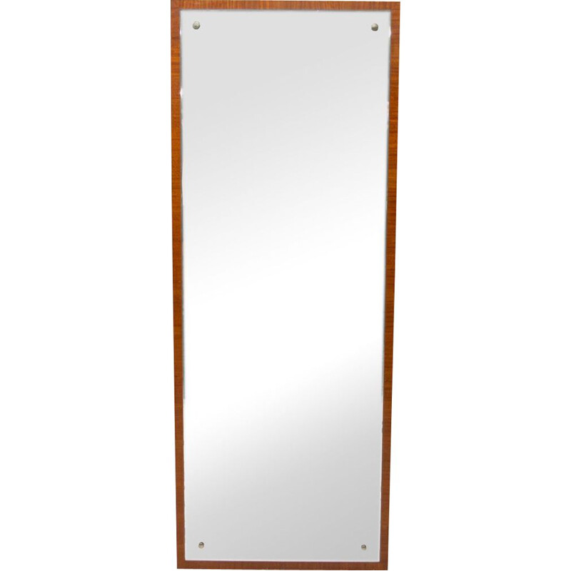 Vintage functionalist wall mirror, Czechoslovakia 1930s