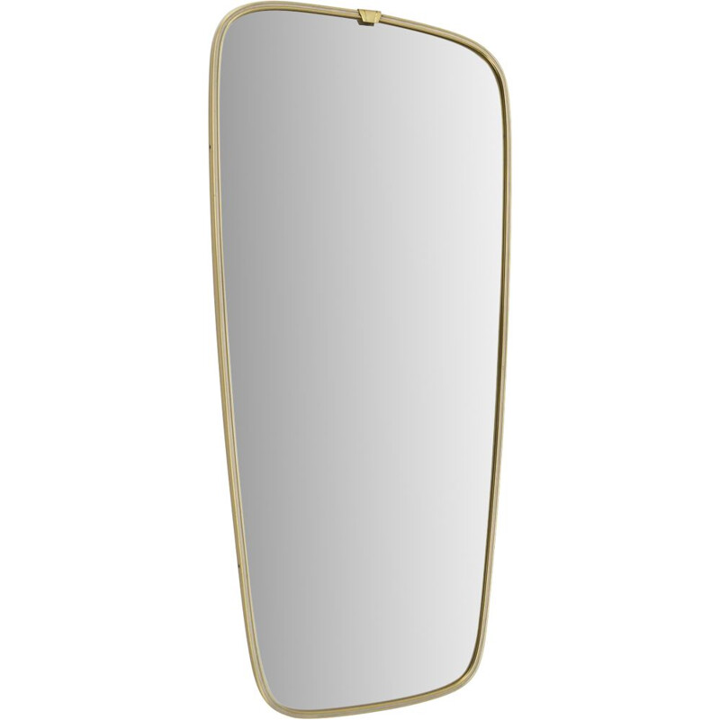 Vintage Italian brass wall mirror, 1950s