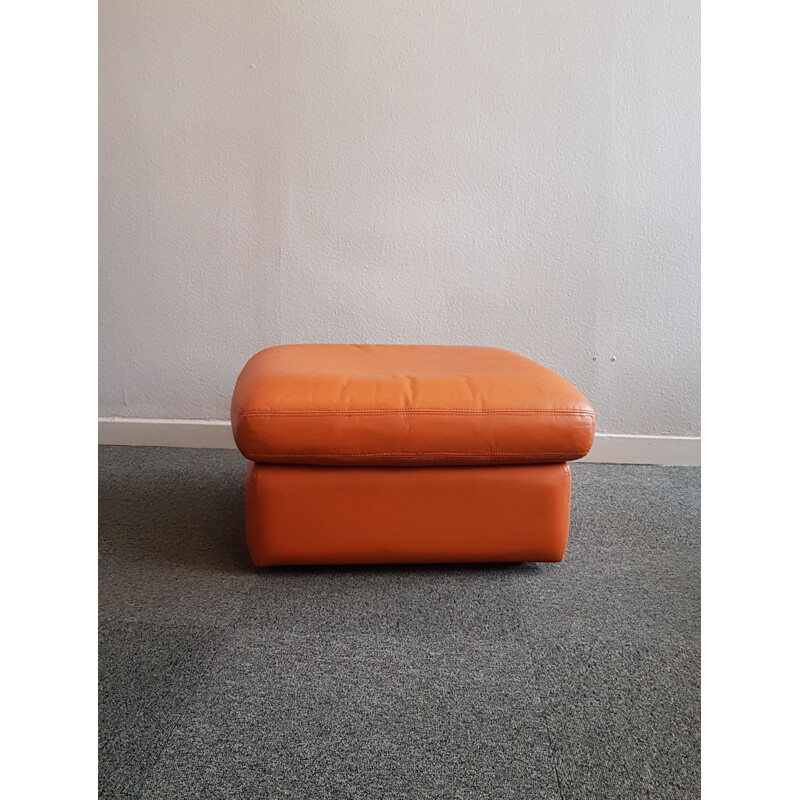 Pouf in pelle vintage di Roche Bobois, 1970