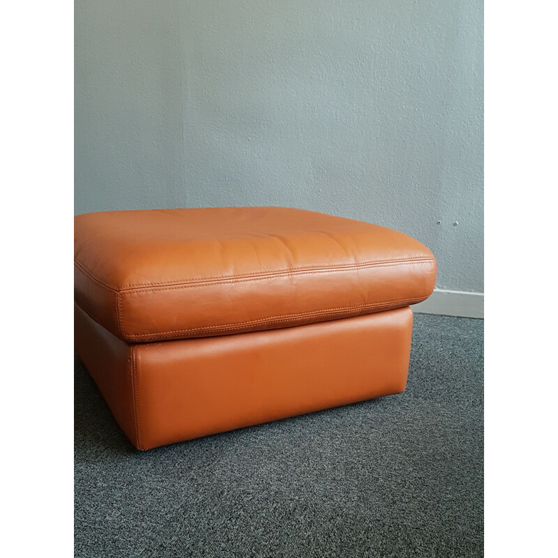 Puff de cuero vintage de Roche Bobois, 1970