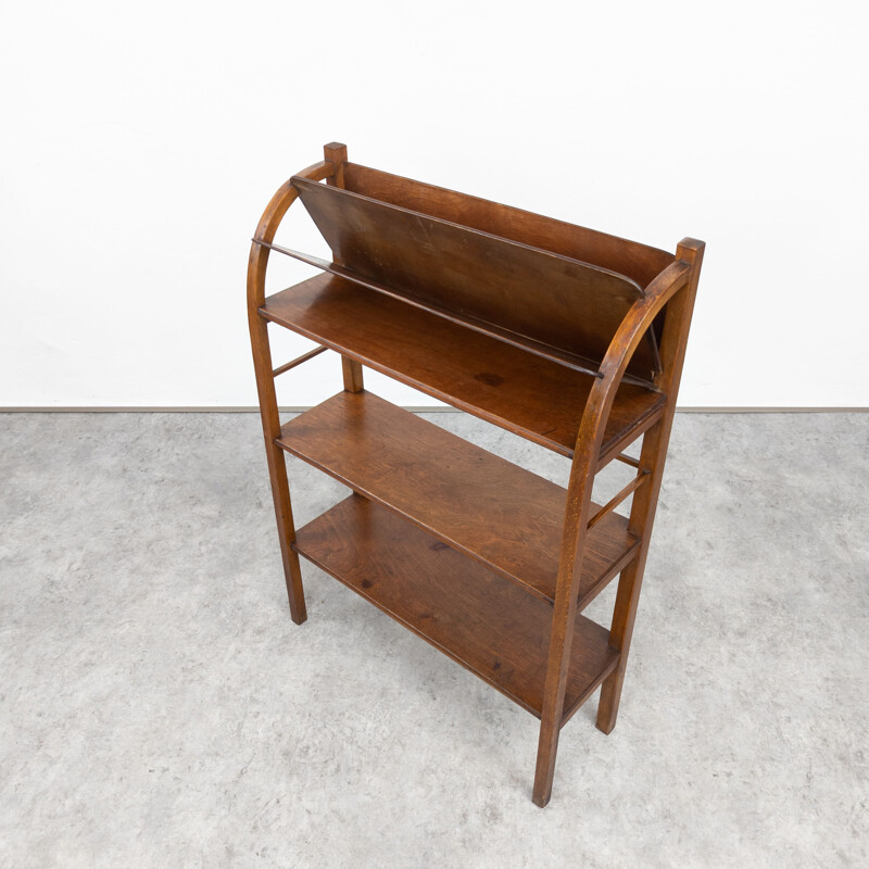 Vintage bentwood bookcase by Fischel, Czechoslovakia 1920s