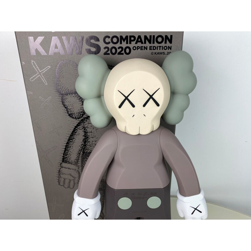 Pair of brown vintage Kaws Companion figures, 2020