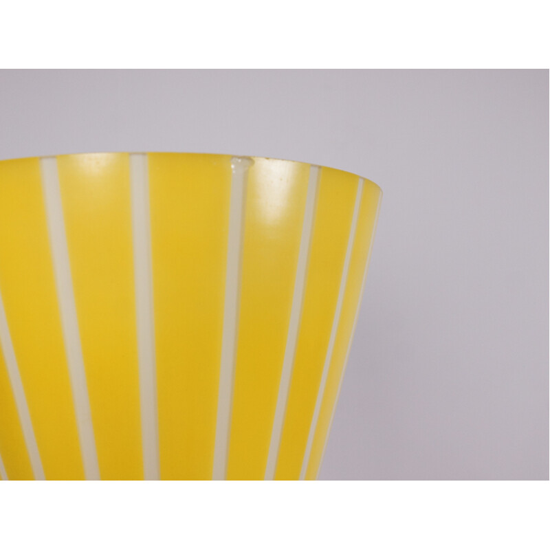 Floor lamp with a yellow glass shade - 1960s