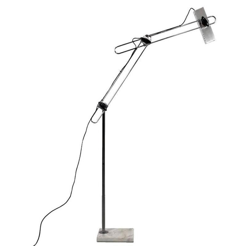 Vintage Italian floor lamp on a  Carrara marble base - 1970s