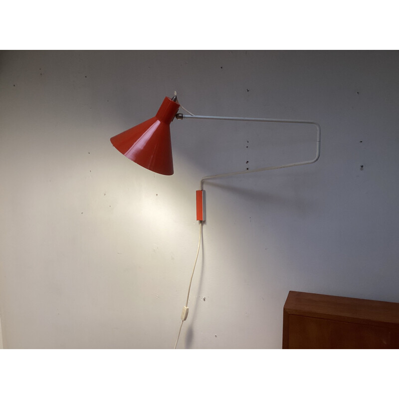 Vintage Elbow wall lamp by j.j.m Hoogervorst for Anvia