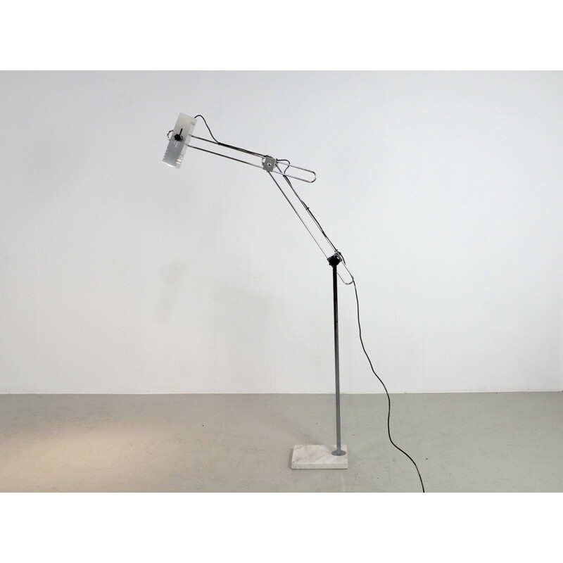 Vintage Italian floor lamp on a  Carrara marble base - 1970s