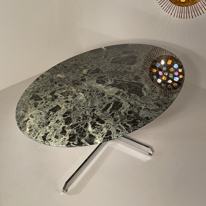 Vintage oval table by Florence Knoll for Roche-bobois, 1960s