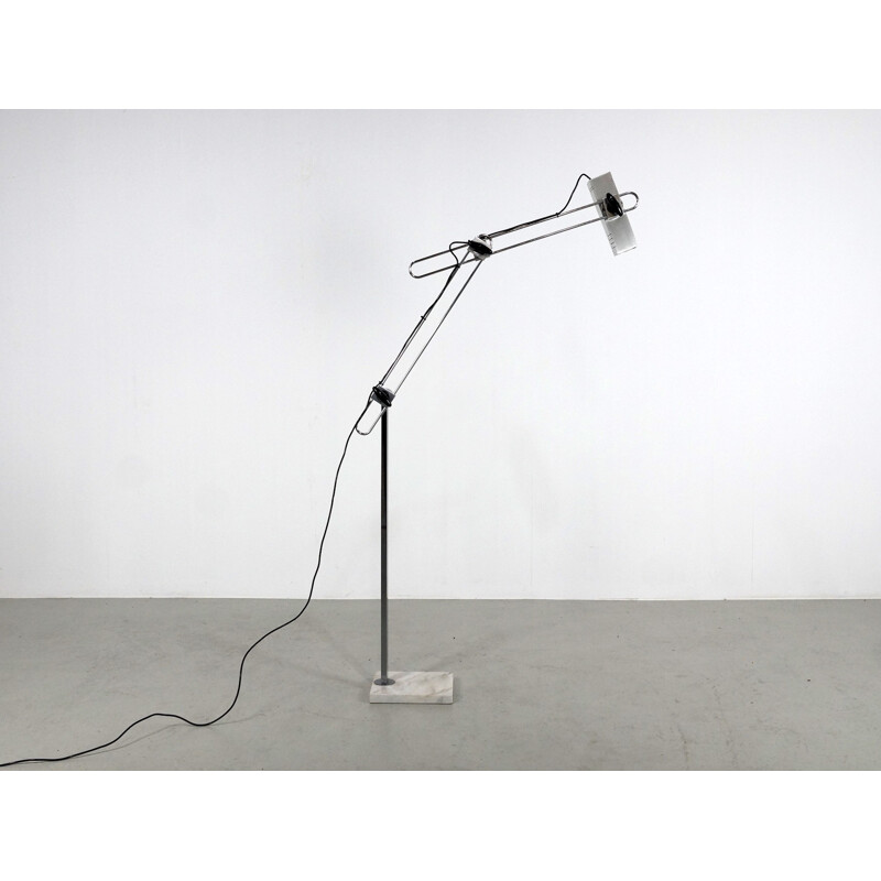 Vintage Italian floor lamp on a  Carrara marble base - 1970s