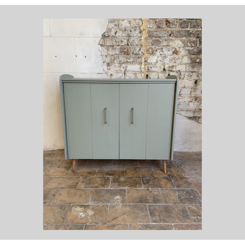 Vintage shoe cabinet in light khaki, 1950s-1960s