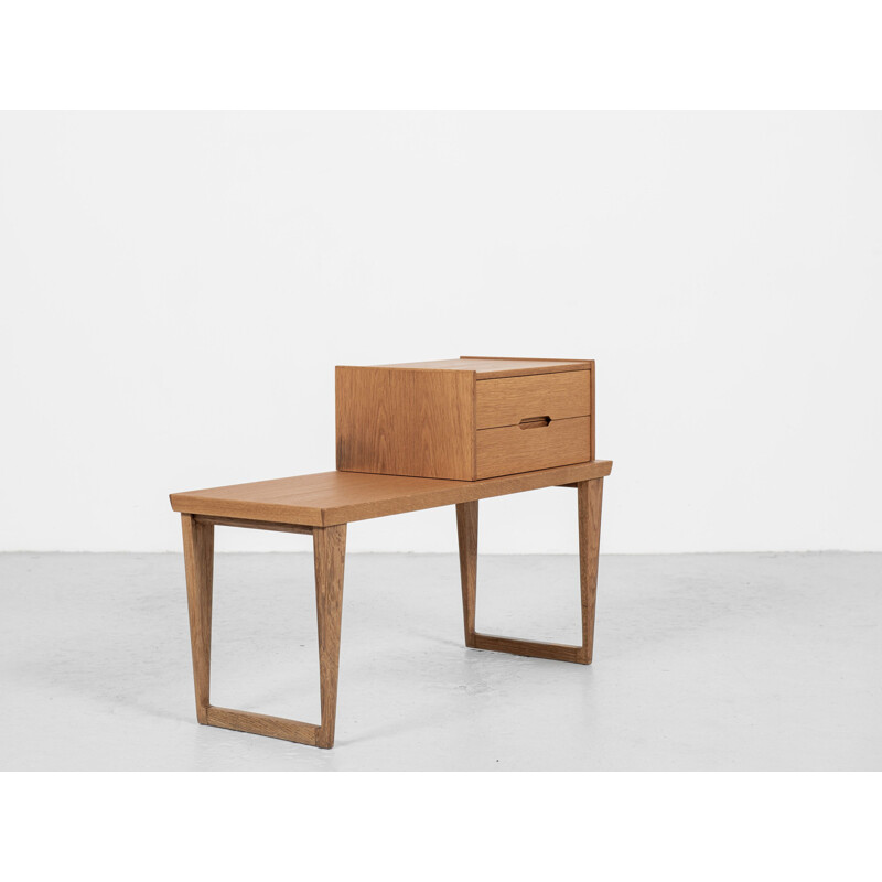 Mid-century Danish bench with container in oakwood by Aksel Kjersgaard, 1960s