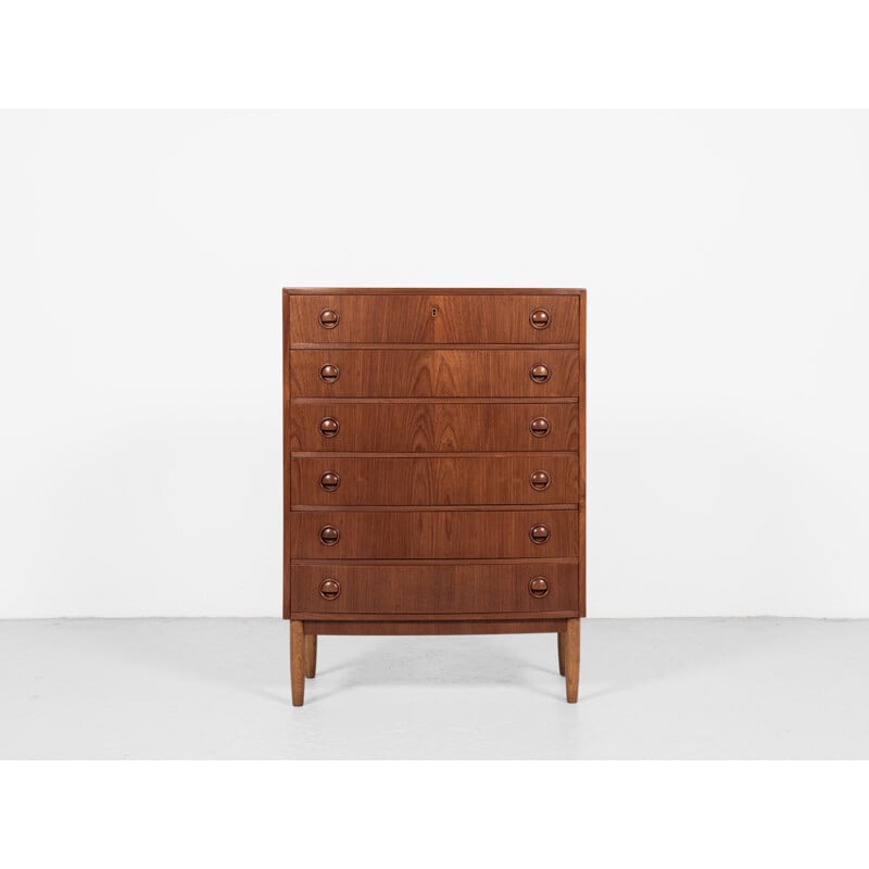 Mid-century Danish chest of 6 drawers in teak by Kai Kristiansen, 1960s