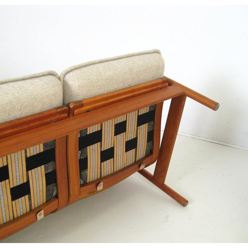 Scandinavian sofa set in teak and wool - 1960s