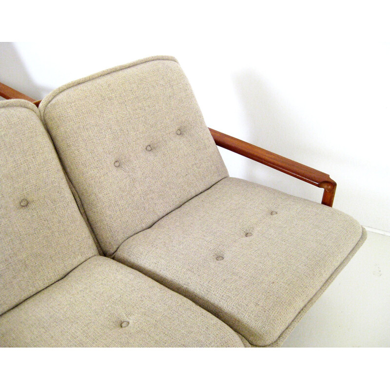 Scandinavian sofa set in teak and wool - 1960s
