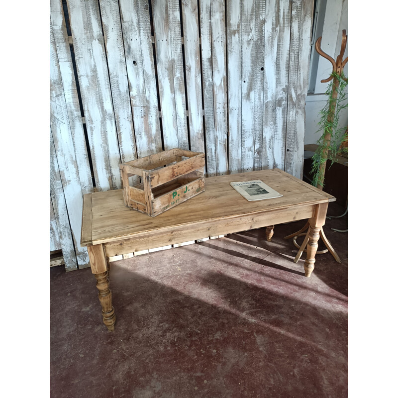 Vintage-Bauernhoftisch aus massiver Kiefer