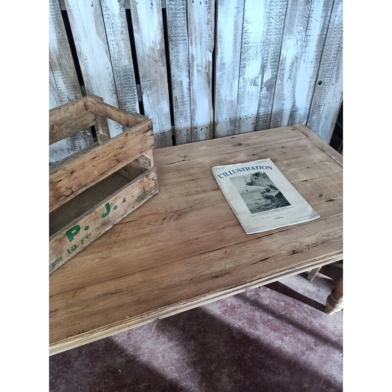 Mesa de granja vintage de pino macizo