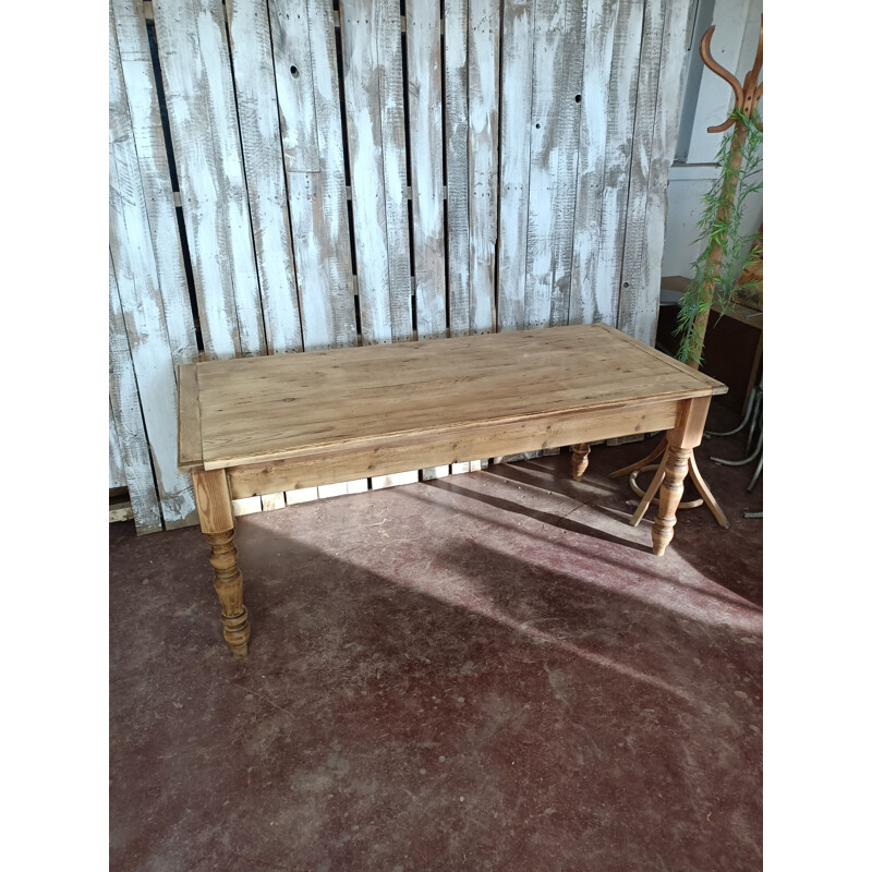 Mesa de granja vintage de pino macizo