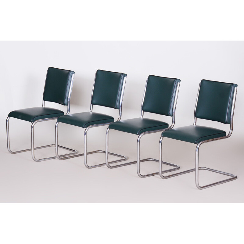 Set of 4 Bauhaus vintage dining chairs by Anton Lorenz for Slezak Factories