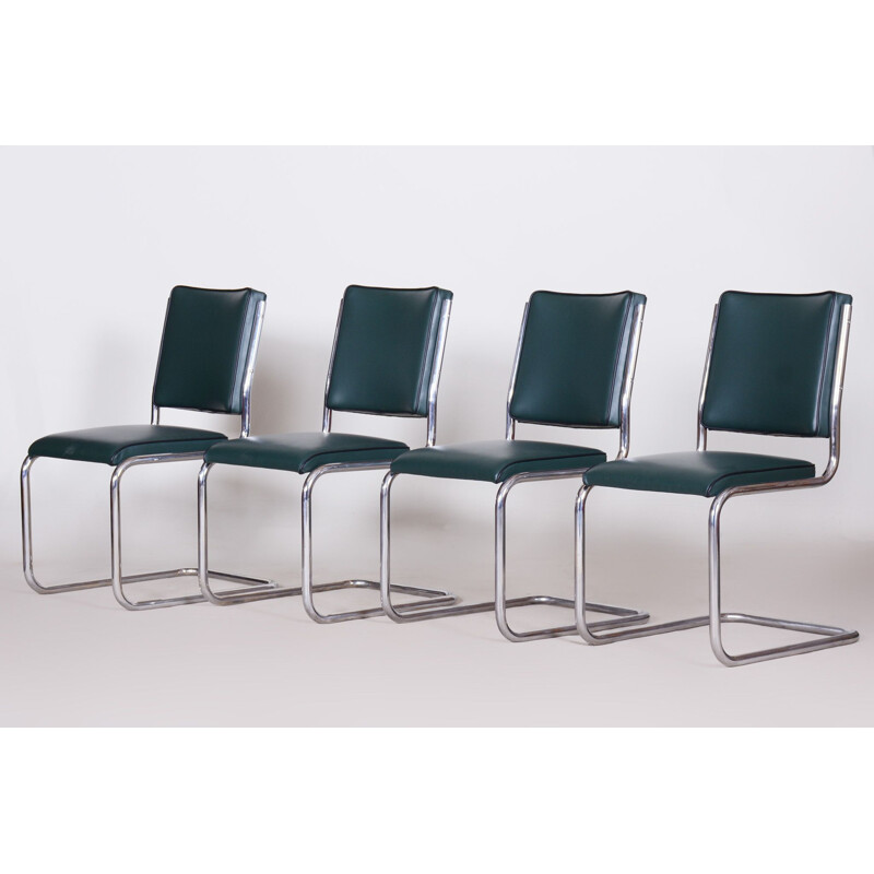 Set of 4 Bauhaus vintage dining chairs by Anton Lorenz for Slezak Factories