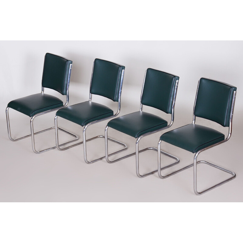 Set of 4 Bauhaus vintage dining chairs by Anton Lorenz for Slezak Factories