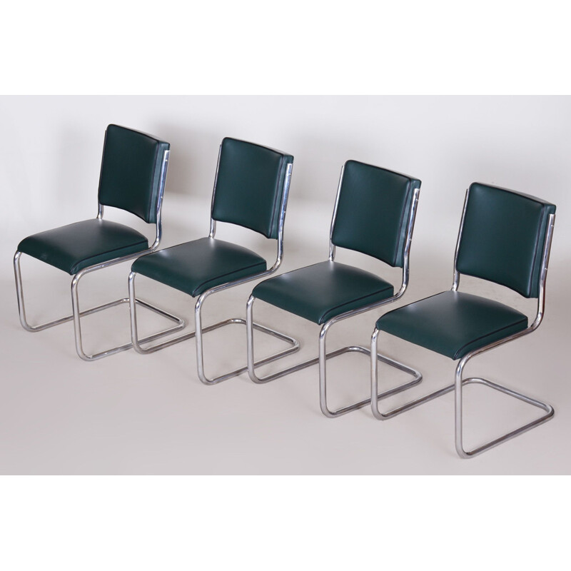 Set van 4 vintage Bauhaus stoelen van Anton Lorenz voor Slezak Factories