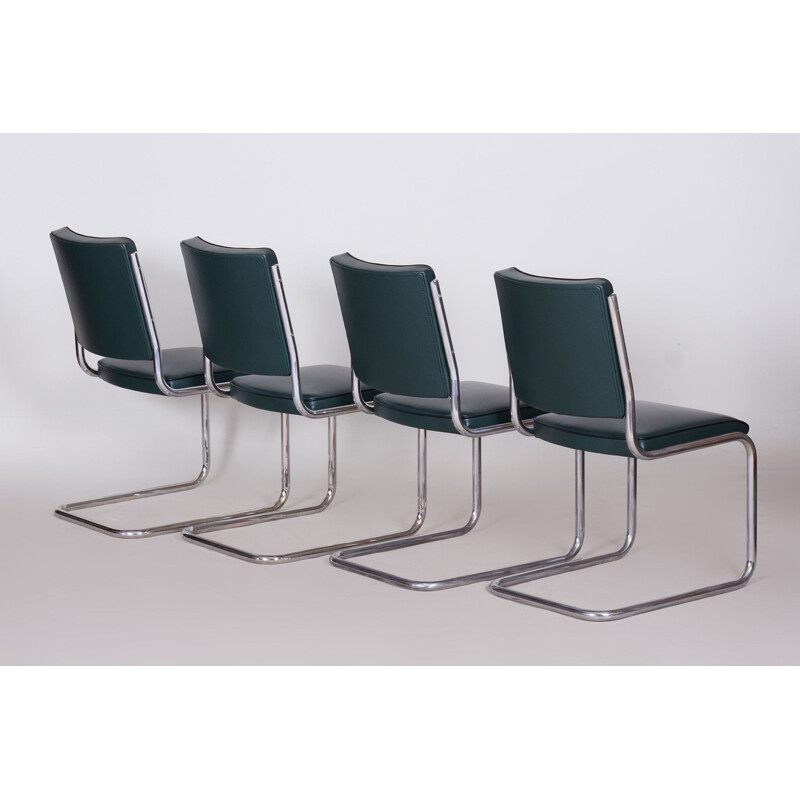 Juego de 4 sillas vintage Bauhaus de Anton Lorenz para Slezak Factories