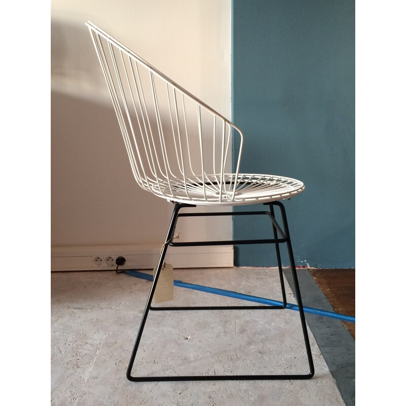 Mid century Pastoe bicolour armchair in metal, C. BRAAKMAN & A. DEKKER - 1950