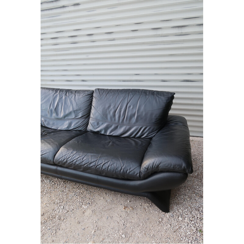 Vintage leather sofa and armchair by Chateau d'Ax