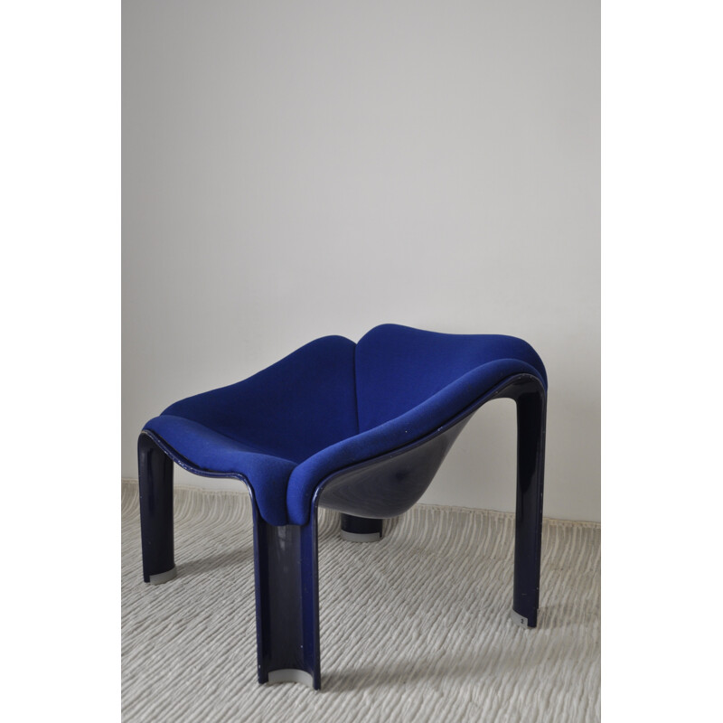 Artifort armchair "F300" in blue fabric, Pierre PAULIN - 1960s