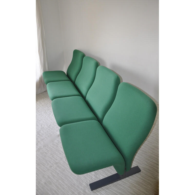 Armchair Artifort "Concorde" in green kvadrat fabric, Pierre PAULIN - 1960s