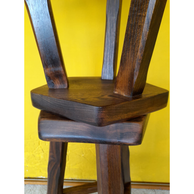 Pair of vintage brutalist high stools by Aranjou, 1970