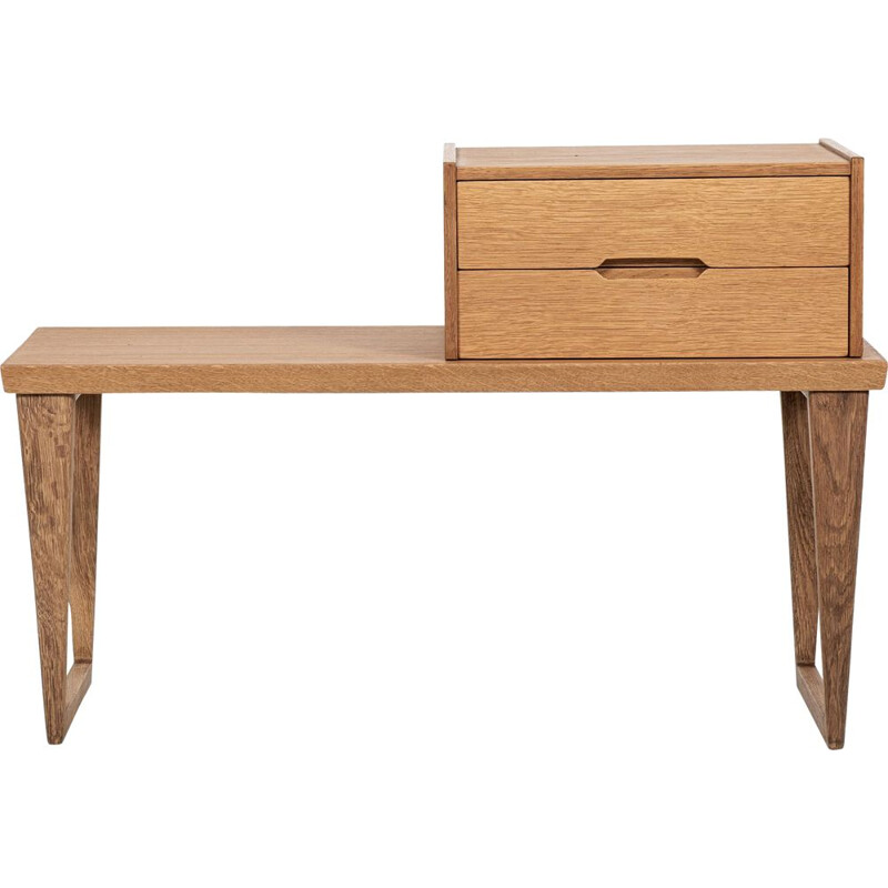 Banc avec conteneur danois vintage en chêne par Aksel Kjersgaard, 1960