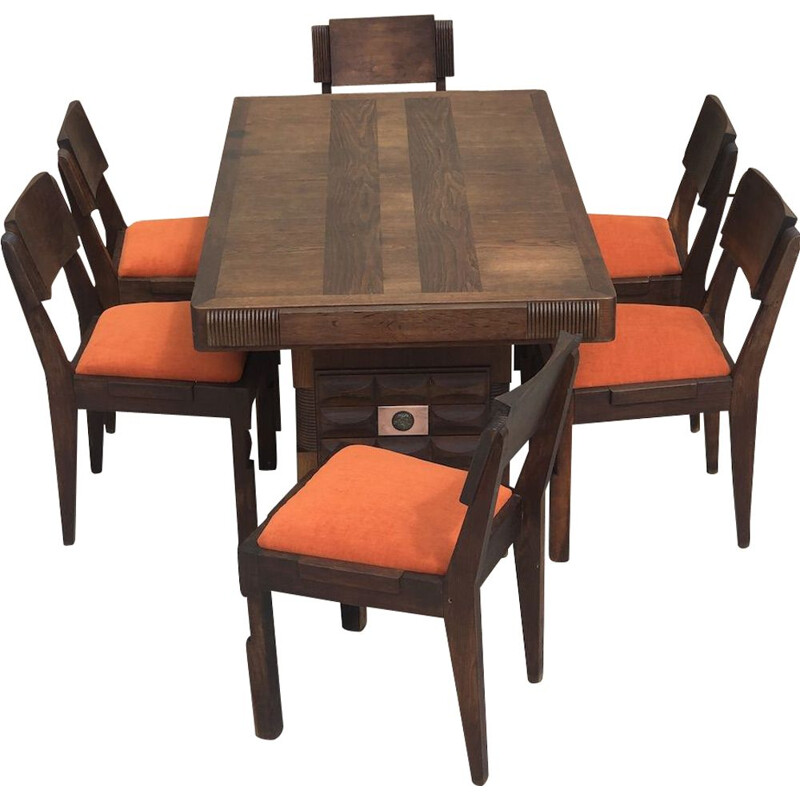 Vintage dining set by Charles Dudouyt, 1940