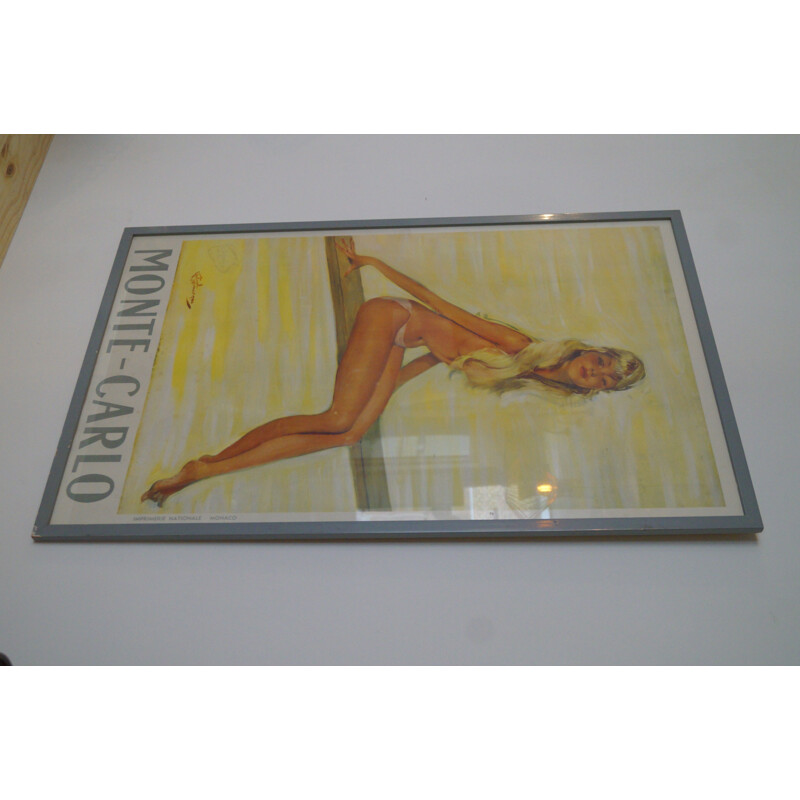 Vintage framed poster by Jean Gabriel Domergue, 1950