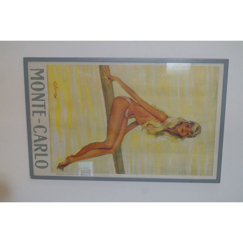 Vintage framed poster by Jean Gabriel Domergue, 1950