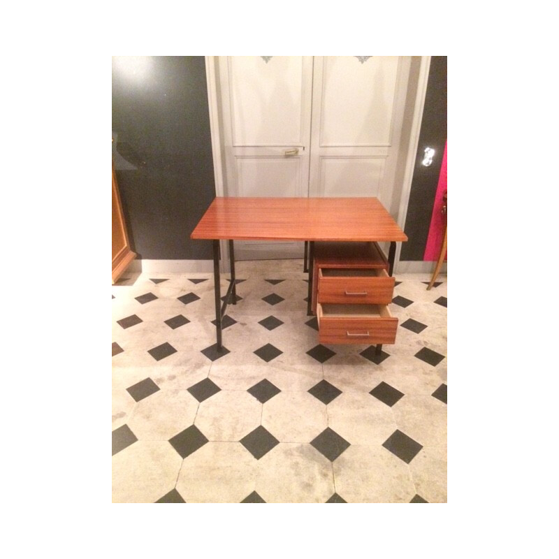 Vintage French oak desk - 1970s