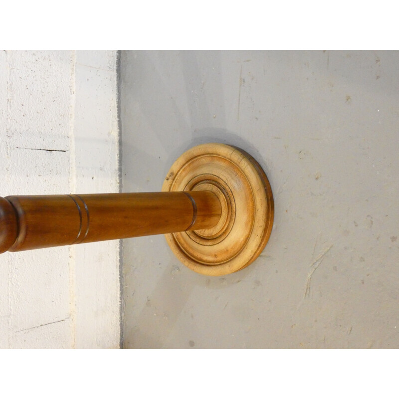 Vintage Brutalist coat rack in mahogany and solid oak, 1950