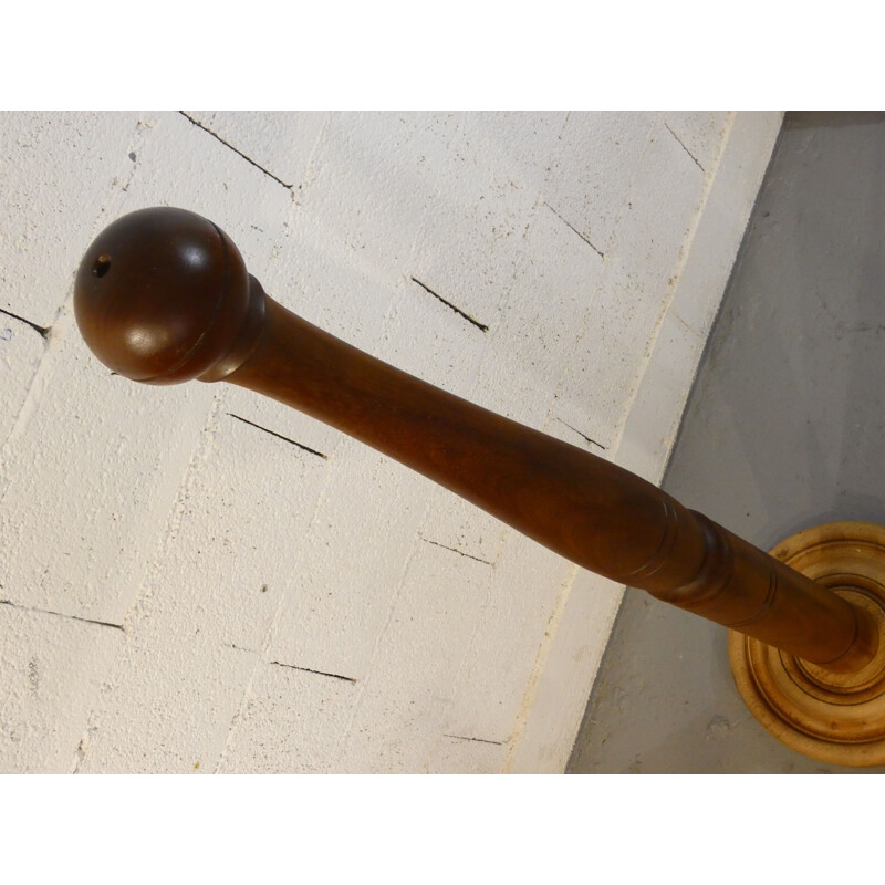 Vintage Brutalist coat rack in mahogany and solid oak, 1950